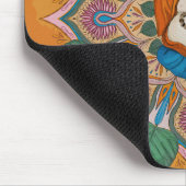 Tapis De Souris Joyeux Bouddha Souriant Bodhi Leaf Mandala (Coin)