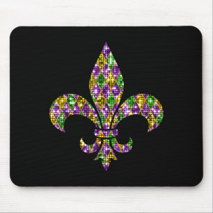 Tapis De Souris Joyeux Carnaval Mardi Gras Nouvelle-Orléans Fleur