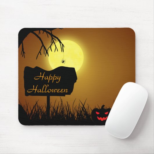 Tapis De Souris Joyeux Citrouilles de Jack-o'-lantern Halloween (Avec souris)