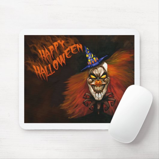 Tapis De Souris Joyeux Clown effrayant d'Halloween (Avec souris)