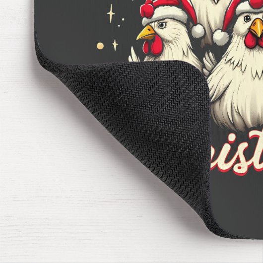 Tapis De Souris Joyeux clucage Noël Funny Chicken Roosters (Coin)