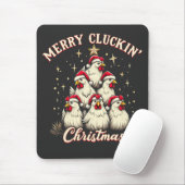 Tapis De Souris Joyeux clucage Noël Funny Chicken Roosters (Avec souris)
