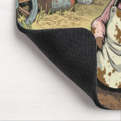 Tapis De Souris Joyeux cochon de dessin dans une ferme (Coin)