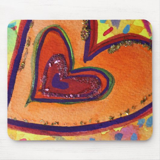 Tapis De Souris Joyeux Coeur Mousepad (Devant)
