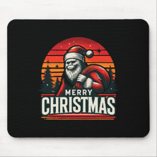 Tapis De Souris Joyeux Cool de Noël Père Noël Bigfoot Ho ! Ho ! Ho
