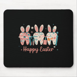 Tapis De Souris Joyeux Dents de Pâques Dents de dents de lapin Ore