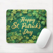 Tapis De Souris Joyeux design de trèfle de la Saint-Patrick (Avec souris)