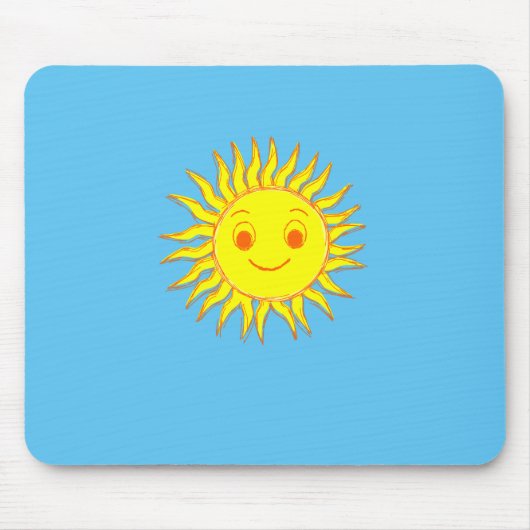 Tapis De Souris Joyeux dessin de face de soleil (Devant)