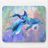 Tapis De Souris Joyeux Dolphin Couple Souris - Famille (Devant)