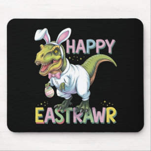 Tapis De Souris Joyeux Eastrawr T Rex Pâques Dinosaure Lapin Œuf
