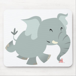 Tapis De Souris Joyeux éléphant de dessin animé Mousepad