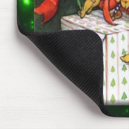 Tapis De Souris Joyeux Elfes Envelopper Présent Mousepad (Coin)