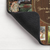 Tapis De Souris Joyeux Fathers Day Rustic Wood Photo de modèle (Coin)