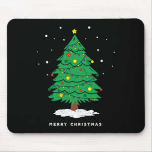 Tapis De Souris Joyeux feu d'arbre de Noël Retro Xmas