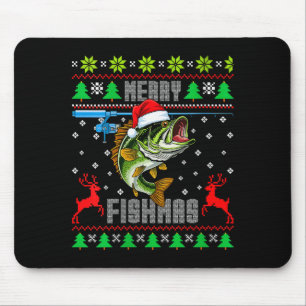 Tapis De Souris Joyeux Fishmas Femmes B Poisson Pêche Drôle Noël M