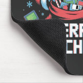 Tapis De Souris Joyeux Glitchmas Codage Programmeur Santa Noël (Coin)