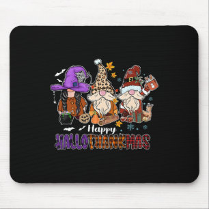 Tapis De Souris Joyeux Hallothankmas Gnomeis Halloween Thanksgivin