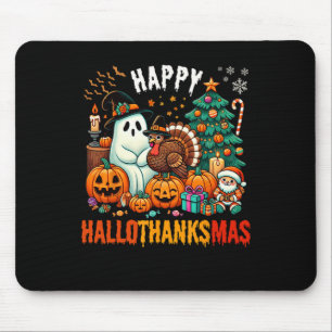 Tapis De Souris Joyeux Hallothanksmas Black Cartoon Halloween pour
