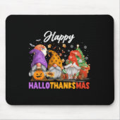 Tapis De Souris Joyeux Hallothanksmas Gnome Halloween Thanksgiving (Devant)