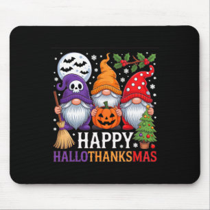 Tapis De Souris Joyeux Hallothanksmas Gnomes Halloween Thanksgivin