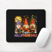 Tapis De Souris Joyeux Hallothanksmas Gnomes Halloween Thanksgivin (Avec souris)