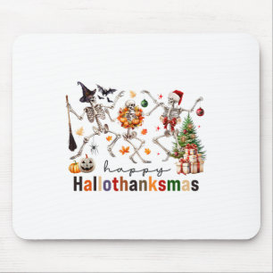 Tapis De Souris Joyeux Hallothanksmas Halloween Thanksgiving Chris