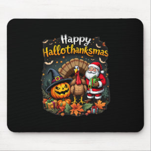 Tapis De Souris Joyeux Hallothanksmas pour la fête de Halloween Th
