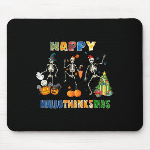 Tapis De Souris Joyeux Hallothanksmas Squelette Danser Drôle Honde