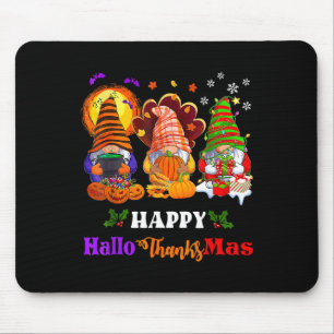 Tapis De Souris Joyeux Hallothanksmas Trois Gnomes Halloween Joyeu