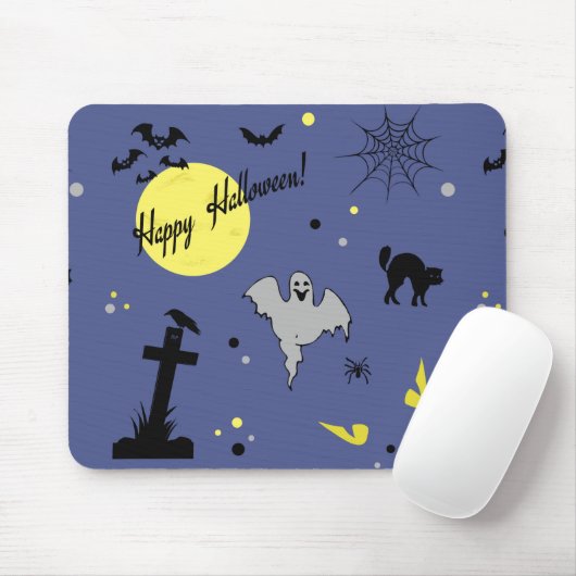 Tapis De Souris Joyeux Halloween (Avec souris)