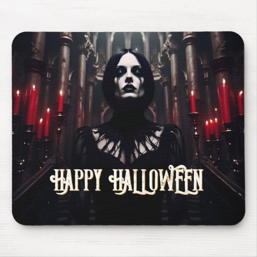 Tapis De Souris Joyeux Halloween - Célébration Gothique Dark (Devant)