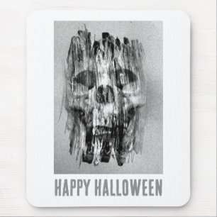 Tapis De Souris Joyeux Halloween. Crâne en détresse