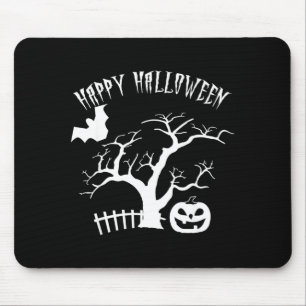 Tapis De Souris Joyeux Halloween nuit effrayante arbre visage de c