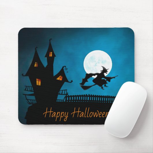 Tapis de souris Joyeux Halloween Sorcière (Avec souris)