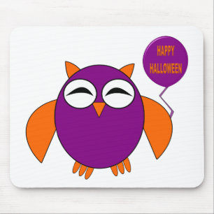 Tapis De Souris Joyeux hibou de fête d'Halloween Mousepad