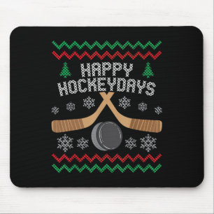 Tapis De Souris Joyeux Hockeyday Ice Hockey Boys Hommes Noël laid