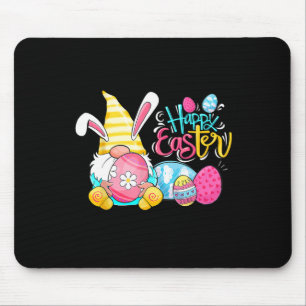 Tapis De Souris Joyeux lapin de la fête de Pâques Gnome de printem