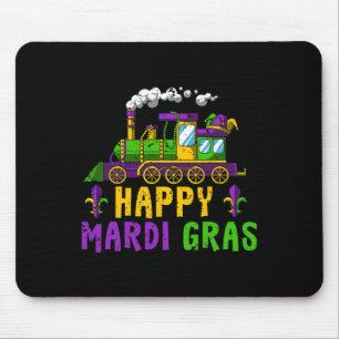 Tapis De Souris Joyeux Mardi Gras Jester Train Carnival Parade Par