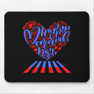 Tapis De Souris Joyeux Memorial Day Ribbon Patriotic Flag Hommes