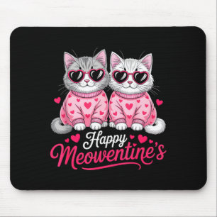 Tapis De Souris Joyeux Meowentine Cute Romantique Couple de Chats