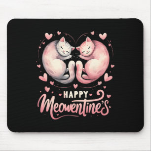 Tapis De Souris Joyeux Meowentin's Mignon Saint-Valentin Amoureux