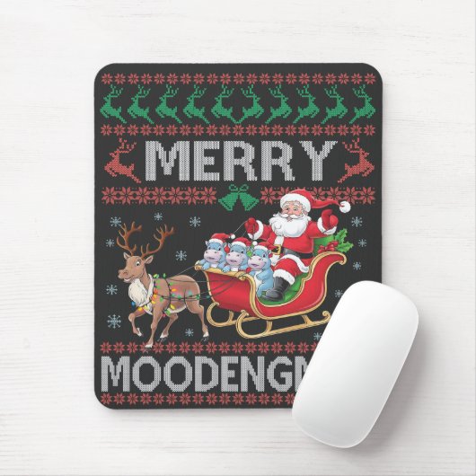 Tapis De Souris Joyeux MooDengmas Moo Deng Noël Père Noël Hippo (Avec souris)