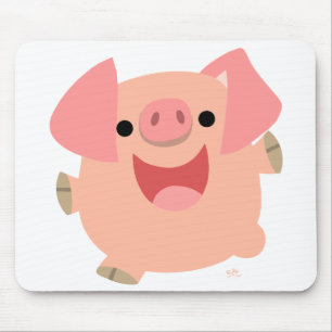 Tapis De Souris Joyeux mousepad de porc de bande dessinée