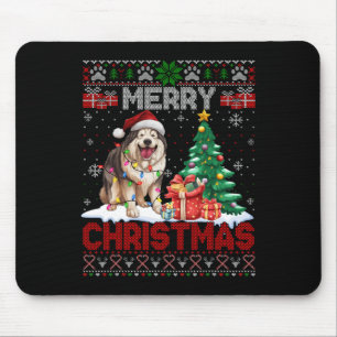 Tapis De Souris Joyeux Noël Alaskan Malamute Amoureux des chiens U