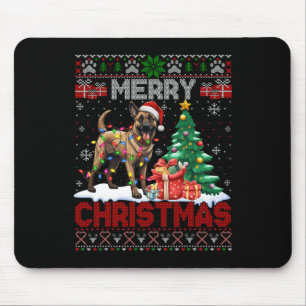 Tapis De Souris Joyeux Noël Amoureux des chiens Malinois Belge Ugl