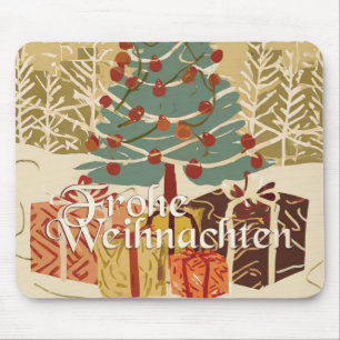 Tapis De Souris Joyeux Noël arbre cadeaux style rétro
