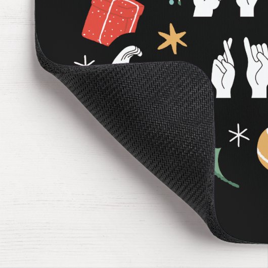 Tapis De Souris Joyeux Noël - ASL American Sign Language III (Coin)