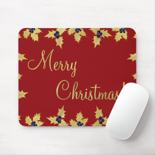 Tapis De Souris Joyeux Noël avec Bleu Bries (Avec souris)