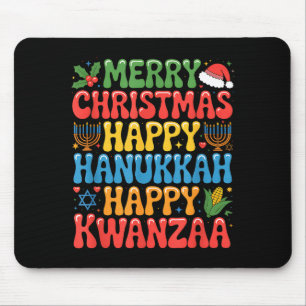 Tapis De Souris Joyeux Noël Bonne Hanukkah Kwanzaa Citation