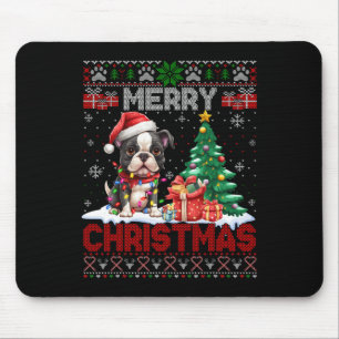 Tapis De Souris Joyeux Noël Boston Terrier Amoureux de les chiens